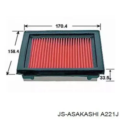 Filtro de aire A221J JS Asakashi