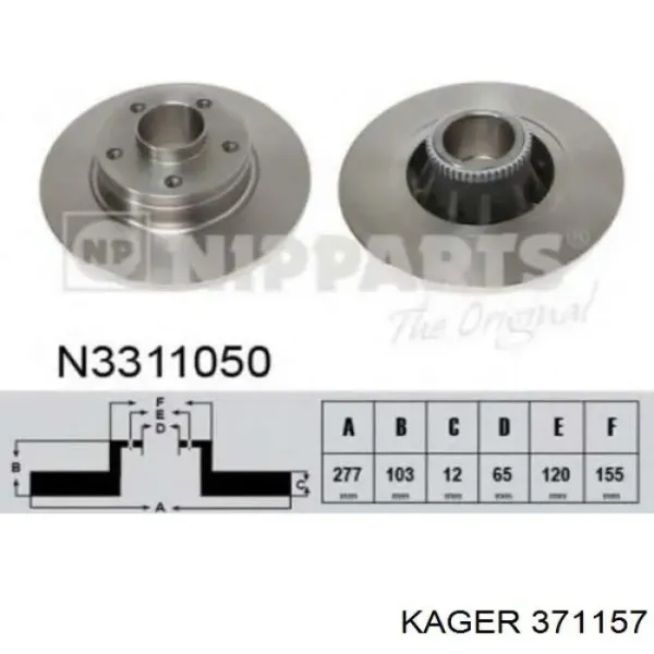 Disco de freno trasero Renault Trafic 2 FL