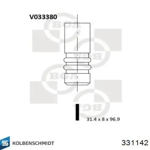 Válvula escape 331142 Kolbenschmidt