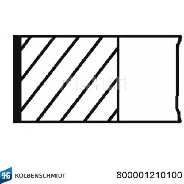 Juego de aros de pistón para 1 cilindro, sobremedida (+1,00 mm) 800001210100 Kolbenschmidt