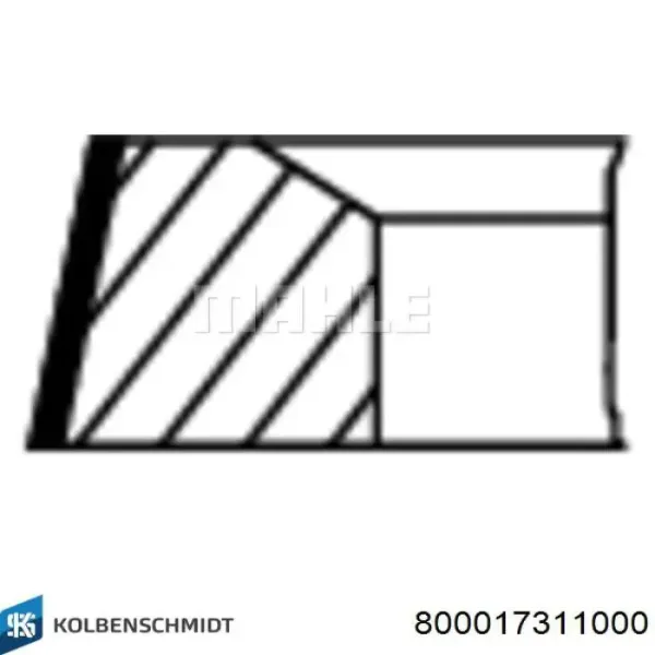 Aros de pistón para 1 cilindro, STD 800017311000 Kolbenschmidt