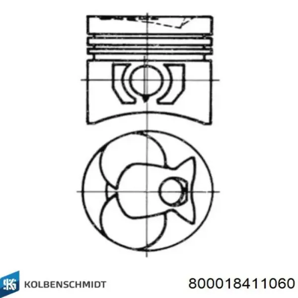 Juego de aros de pistón para 1 cilindro, sobremedida (+0,65 mm) 800018411060 Kolbenschmidt