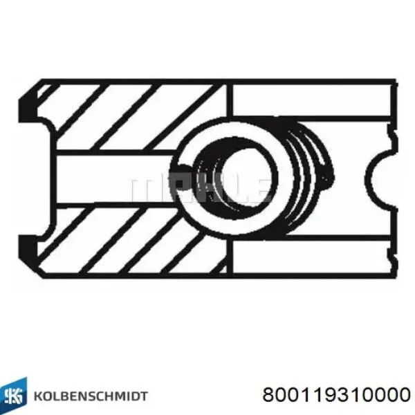 Aros de pistón para 1 cilindro, STD 800119310000 Kolbenschmidt
