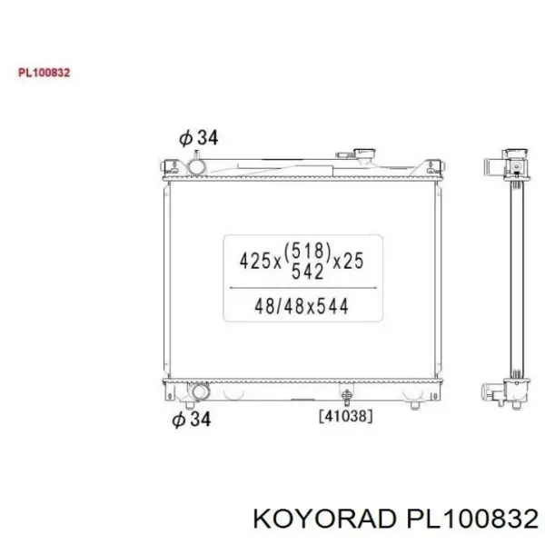 Radiador PL100832 Koyorad