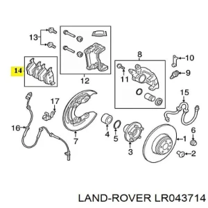 Pastillas de freno traseras LR043714 LAND ROVER
