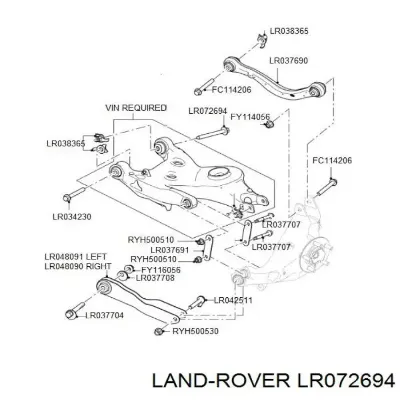 Perno de fijación, brazo oscilante delantero LAND ROVER LR072694