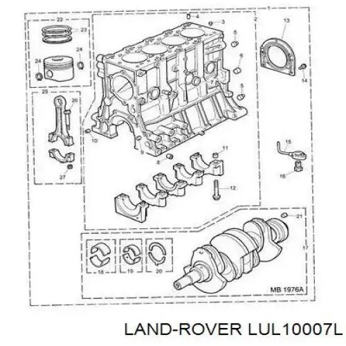 Retén de cigüeñal LUL10007L Land Rover