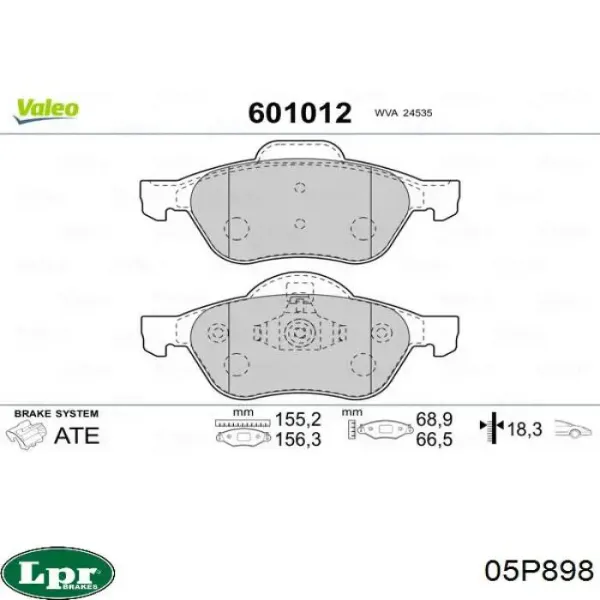 Pastillas de freno delanteras Renault Laguna 2 BG0, BG1