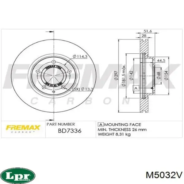 Freno de disco delantero Mazda CX-5 1 KE, GH
