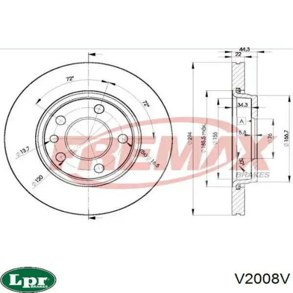 Disco de freno trasero Volkswagen Transporter 7HB, 7HJ, 7EB, 7EJ