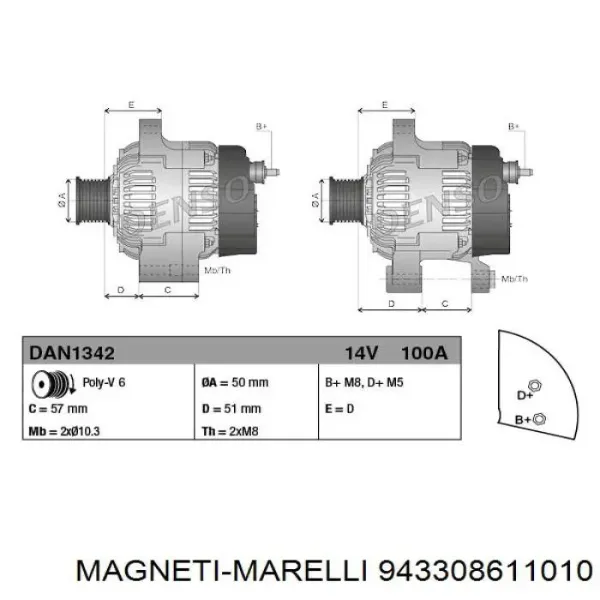 Alternador 943308611010 Magneti Marelli