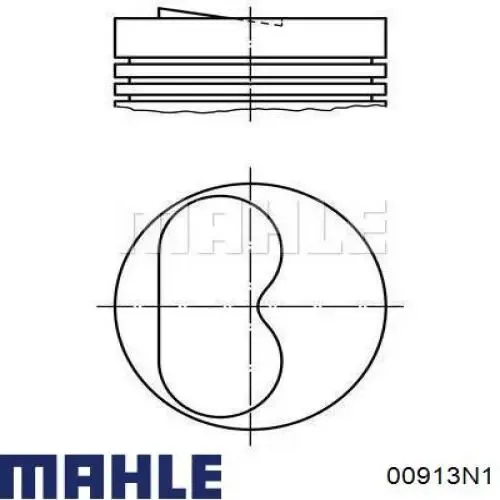 Juego de aros de pistón para 1 cilindro, sobremedida (+0,50 mm) 00913N1 Mahle Original