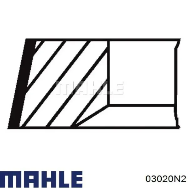 Juego de aros de pistón para 1 cilindro, sobremedida (+0,50 mm) 03020N2 Mahle Original