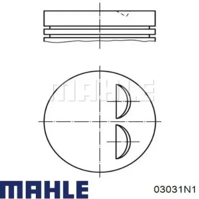 Juego de aros de pistón de motor, cota de reparación +0,25 mm MAHLE 03031N1