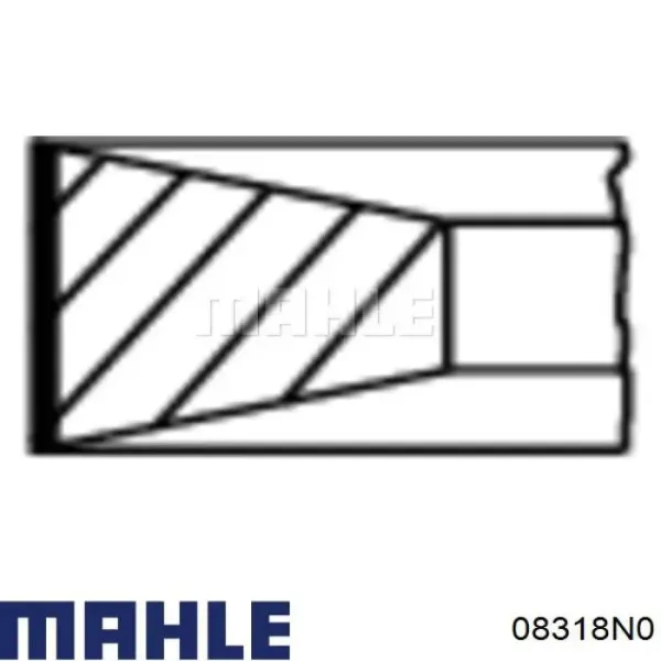 Aros de pistón para 1 cilindro, STD 08318N0 Mahle Original