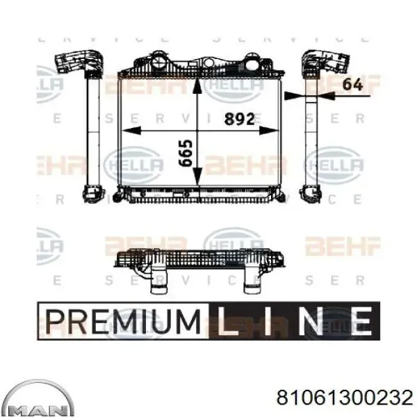 Intercooler 81061300232 MAN