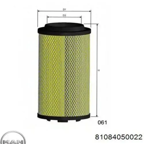 Filtro de aire 81084050022 MAN
