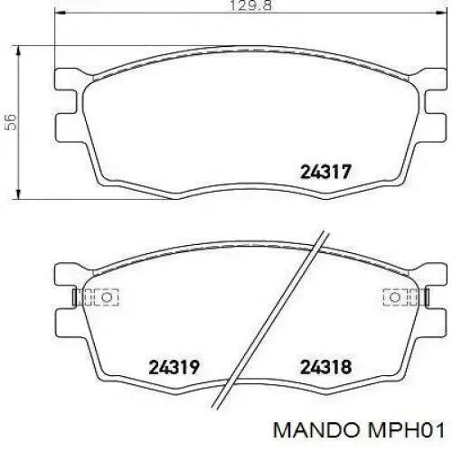 Pastillas de freno MPH01 Mando