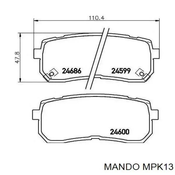 Pastillas de freno 0K75B3328Z Hyundai/Kia