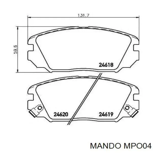 Pastillas de freno traseras MPO04 Mando