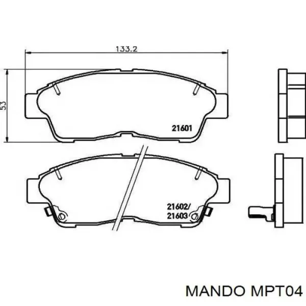 Pastillas de freno MPT04 Mando