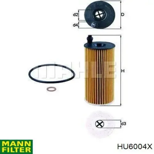 Filtro de aceite HU6004X Mann-Filter