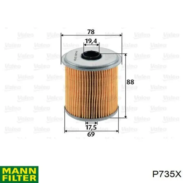 Filtro de combustible P735X Mann-Filter