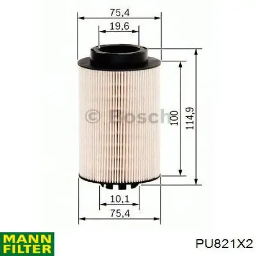 Filtro de combustible PU821X2 Mann-Filter