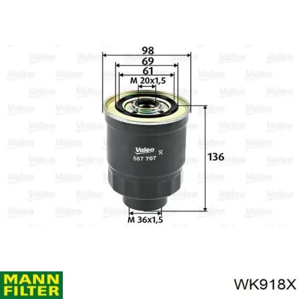 Filtro de combustible WK918X Mann-Filter