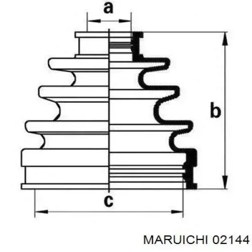 Fuelle de semieje delantero interior 02144 Maruichi-156
