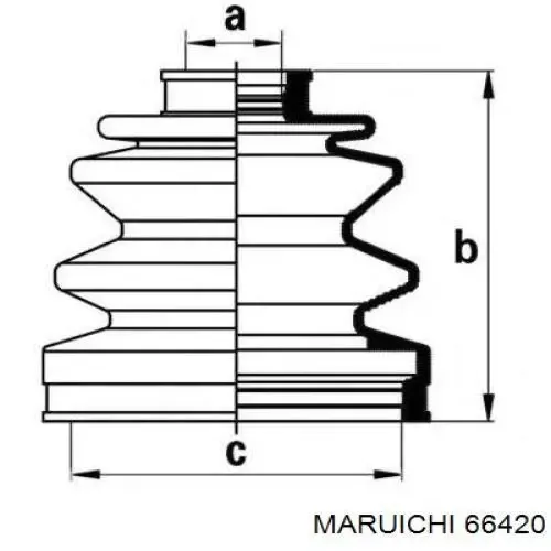 Fuelle de semieje delantero interior 66420 Maruichi-156