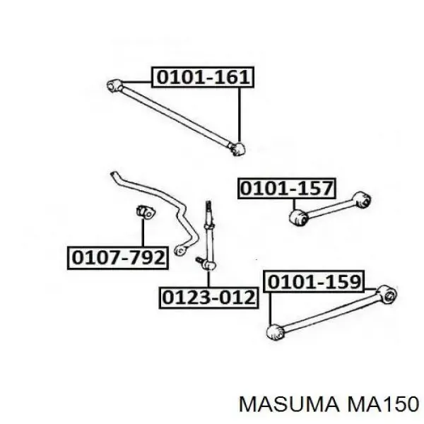 Barra transversal de la suspensión trasera MA150 Masuma