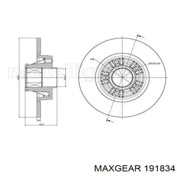 Disco de freno trasero Renault Trafic 2 FL