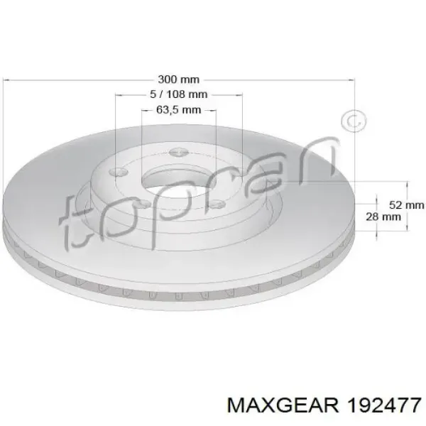 Disco de freno trasero Toyota Yaris P13