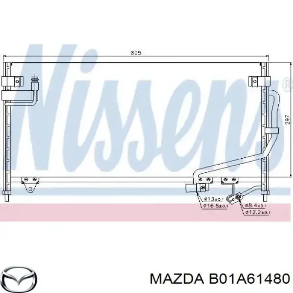 Condensador aire acondicionado B01A61480 Mazda
