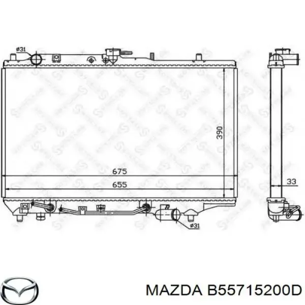 Radiador B55715200D Mazda