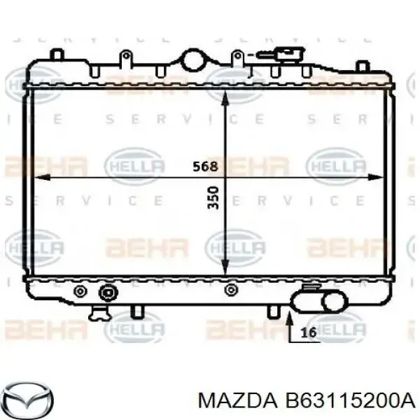 Radiador B63115200A Mazda
