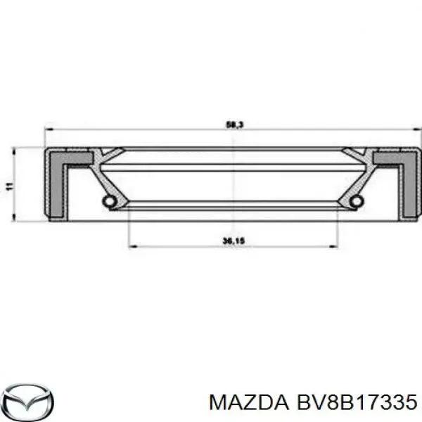 Retén del eje secundario de la transmisión BV8B17335 Mazda