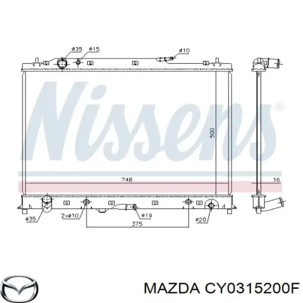 Radiador CY0315200F Mazda