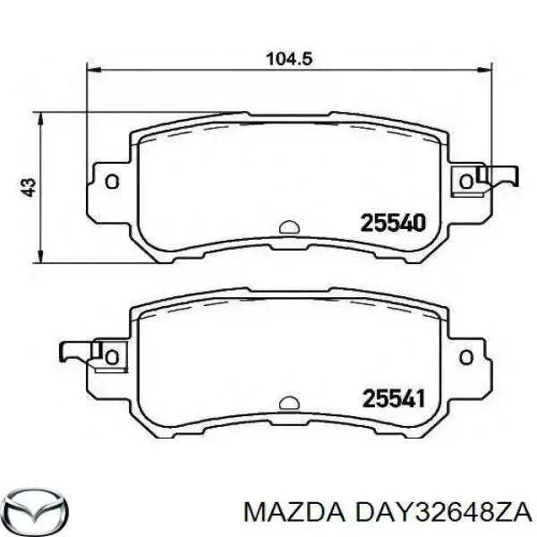 Pastillas freno traseras Mazda DAY32648ZA precio, desde