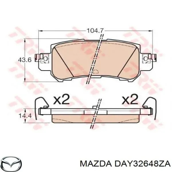 Comprar DAY32648ZA Mazda Pastillas traseras de freno