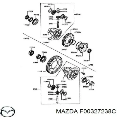 Anillo retén de semieje, eje delantero MAZDA F00327238C