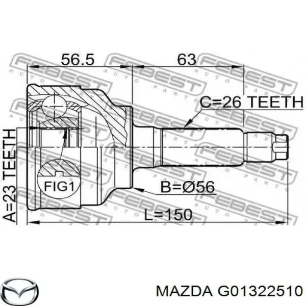 Junta homocinetica G01322510 Mazda