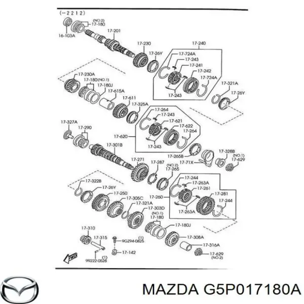 Cojinete, caja de cambios G5P017180A Mazda