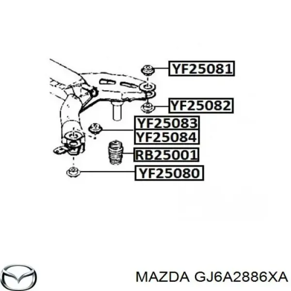 Сайлентблок балки Mazda 6 02-12 / 6 MPS 05-07