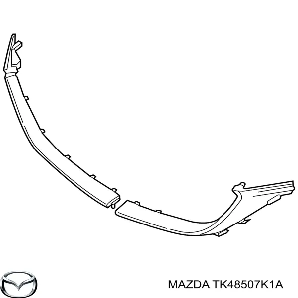 Moldura izquierda de la parrilla del radiador TK48507K1A Mazda