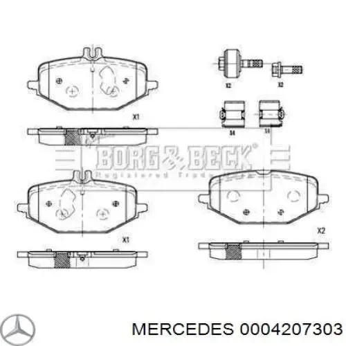Pastillas de freno traseras 0004207303 Mercedes