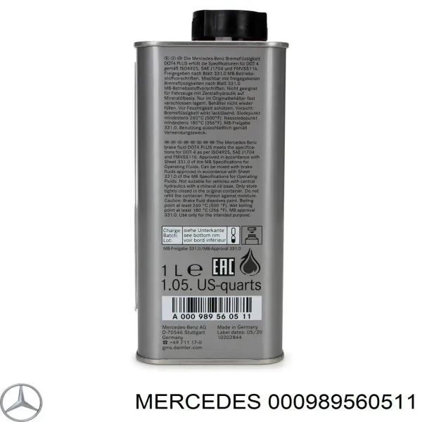 Liquido de frenos 000989560511 Mercedes