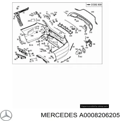Elemento de regulación, cierre centralizado, puerta trasera MERCEDES A0008206205