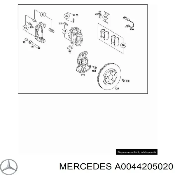 Pastillas de freno A0044205020 Mercedes